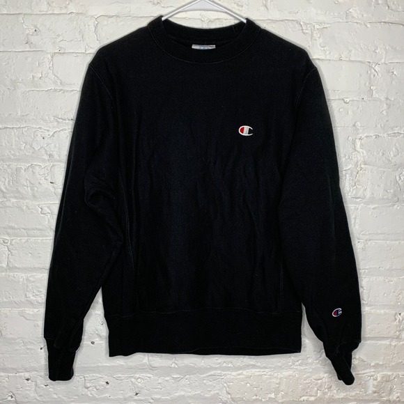 Champion Other - Champion Mens Size Small Crew Neck Reverse Weave Sweatshirt Black With Spellout